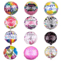 Wysokiej jakości 18 cali Happy Birthday Balloon Balon Aluminiowy Folia Balonów Helu Balon Mylar Balls for Party Decoration Zabawki SN4404