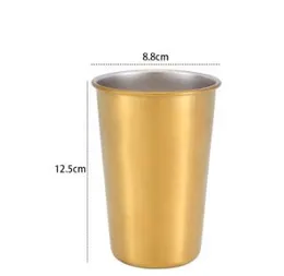 Kahve Çay Bira Kitchenware İçme 150pcs 401-500ml Paslanmaz Çelik Kupalar Metal Seyahat Kupalar Tumbler Pint Glasses Kupası Açık Kamp