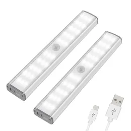 PIR Motion Sensor LED Belysning USB trådlös LED Kök / Vägglampa 3 Ljusstyrka Nivå 30 LED-garderob / garderob / under skåplampa