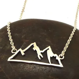 30PCS New Geometric Snowy Mountain Top Range Necklace Colorado Wasatch Alpine Nature Hiking Camping Travel Wanderlust Landscape Necklaces