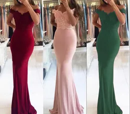 Mermaid Appliques Bridesmaid Dresses Off Shoulders Long Summer Country Garden Formal Wedding Party Guest Maid of Honor Gowns Plus Size