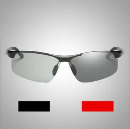 Luxary- Half Frame Quality Oversized Aluminum Men Sunglasses Polarized Brand Design Pilot Male Sun Glasses Driving Sun Glasses