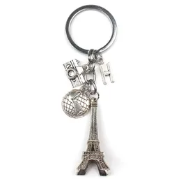 Nowy (H-Z) List Osobowość Niestandardowa Ziemia Paryska Wieża Keychain Kamera Wisiorek Travel Key Pierścień Przyjaźń Biżuteria DIY Handmade A388