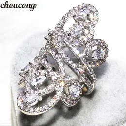 choucong Dropshipping Cross Line Big ring Diamond Cz белое золото заполненные обручальное обручальное кольцо кольца для женщин свадебные украшения