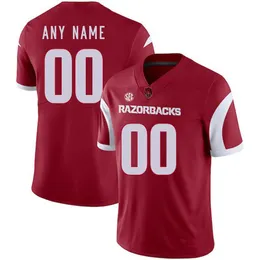 Custom Arkansas Valfritt namn Antal Röd Vit 4 Ty Storey 5 Rakeem Boyd 15 Cole Kelley 16 La Michael Pettway NCAA Football College Jersey