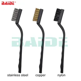 170mm Stainless Steel Wire Brush Nylon Copper Wire Brushes Clean Derusting Tool Industrial Toothbrush for Rust Removal Cleaning