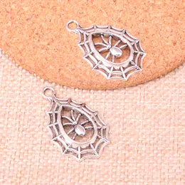 50 sztuk Charms Pająk Pajęczyna Halloween 35 * 20mm Antique Dokonywanie Wisiorek Fit, Vintage Tybetański Silver, DIY Handmade Biżuteria