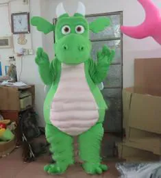 2019 Sconto di fabbrica costume da mascotte di dinosauro verde caldo vestito da partito operato costumi di carnevale di Halloween taglia per adulti