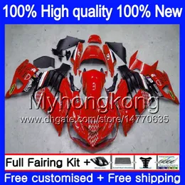 Injeção para a Kawasaki ZX14R 2012 2013 2014 2015 2016 2017 25MY.7 ZZR1400 ZX 14R ZZR1400 ZX14R 12 13 14 15 16 17 OEM Fairing Red preto