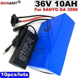 Wholesale 10pcs/lots 10S 36v E-bike lithium battery 10ah 250w 36v electric bike scooter battery for original Sanyo 18650 cell