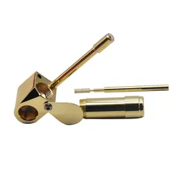 工芸品 Gold pocket pipe 工芸品 Gold pocket pipe Metal Smoke Pipes: Portable Golden