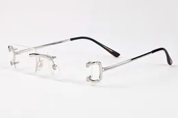 Wholesale-Big Glasses Frame Clear Lenses Gradient Rimless Sunglasses Men top brand brand designer Crystal Cutting sunglasses VINTAGE GAFAS