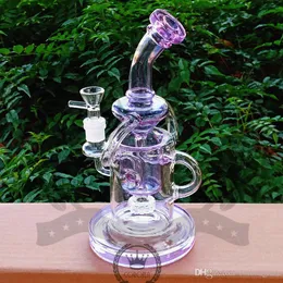 Glass bong Bong Recycler Water Pipe Bubbler Hookah Heady Dab Rig 14.4mm Feamle Joint Wholesale factory