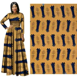 Ankara African Wax Prints 100% Polyester Fabric Binta Real Wax Högkvalitativ 6 meter Afrikansk Tissu för Party Dress