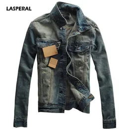 Mäns Jackor Lasperal 2021 Höst Casual Chaqueta Män Denim Jacka Slim Fit Fashion Down-Down Collar Male Cowboy Plus Storlek 3XL