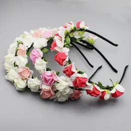 10pcs/Lot Wedding Bride Headdress Women Hair Accessories Pe Rose Hairpin Artificial Floral Handmade Headwear for Bride Hairband