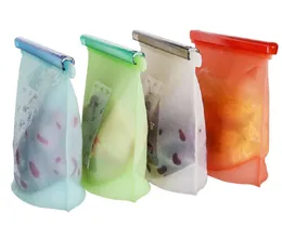 再利用可能な保存シリコーンフードバッグ、冷凍庫の安全なキッチンバッグ、食品容器の調理器具の気密スナックバッグ