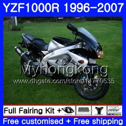 Body For YAMAHA YZF1000R Thunderace 02 03 04 05 06 07 Silver black 238HM.28 YZF 1000R YZF-1000R 2002 2003 2004 2005 2006 2007 Fairing kit