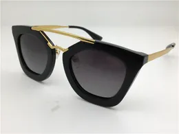 Wholesale-New spr sunglasses 09Q cinema sunglasses coating mirror lens lens vintage retro style square frame gold middle women designer