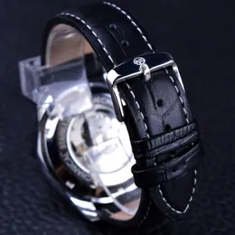 ForSining Small Dial Watch Second Hand Display Osk Desig Mens Watches Top Brand Luxury Automatisk klocka Fashion Casual Clock Me267o