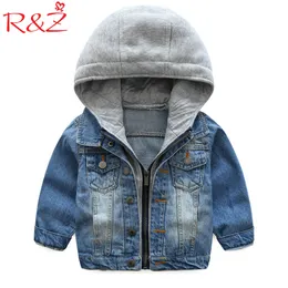 RZ Baby Jungen Mantel 2017 Neue Frühling Herbst Waschen Weichem Denim Mantel Mit Kapuze Zipper Mantel Jeans Jacke für Jungen Kinder kinder Kleidung