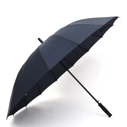 Прямая зонтика длинная ручка 16K ветрозащитный твердый цвет PONGEE зонтик женщин мужчины солнечный дождливый зонт индивидуальный логотип DH0803
