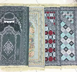 Оптовая Исламский мусульманский молитвенный коврик Salat Musallah молитвенный коврик Tapis ковер Tapete Banheiro Исламский молитвенный коврик синель ткань 70 * 110 см
