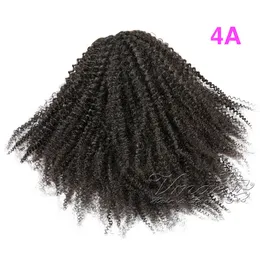 140G Virgin Human Human Raily Black Clipes Banda elástica Ties de cordão Cutícula cheia de Curly Curly Alinhada para extensões de cabelo