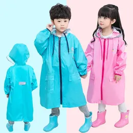 Crianças EVA Rainwear capuz Meninos Meninas Waterproof Raincoat crianças ao ar livre Touring Caminhadas Rainwear com Reflective Stripe