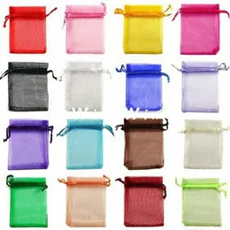 100pcs Organza Gift Bags, Wedding Party Favor Organza Xmas Jewellery Pouches Gift Candy Bags 7x9cm,9x12cm,10x15cm,13x18cm