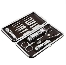 Fashion Hot 12 in 1 pcs Nail Clipper Kit Set per la cura delle unghie Pedicure Scissor Pinzette Coltello Ear pick Utility Set di strumenti per manicure