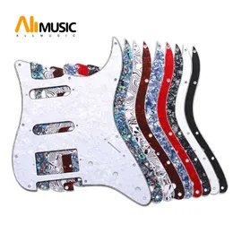 Multi Color 3 ply 11 hål ssh gitarr pickguard anti-scratch platta för st fd elektrisk gitarr