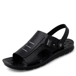 Non-slip Breathable Leather Fashion Summer Mens Casual Beach Sandals Drive Dual-use Male 10502