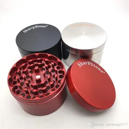 Big Size Sharpstone Ginder 4 Camada Tobacco Grinder 40 milímetros 50 milímetros 55 milímetros 63 milímetros 75mm Cigarros Diâmetro Grinders zinco metal Grinders fumadores