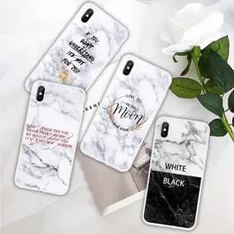 Semi-transparent TPU Marmor Textur Telefonväska till iPhone X XR XS max 6 7 8 Plus och Samsung Not 9 8 S10 S9 S8 Plus S7 Edge