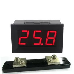 Freeshiping 4PCS LED-display Digital Ammeter DC0-50A 12V 24V 28V amp Panelmätare Aktuell detektor med 50A / 75MV Shunt Motstånd Gratis frakt