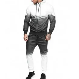 2018 Casual Tracksuit Mens Sets Sweatsuits Sportswear Mens Pullover Hoodie and Pants Strips Hooded Sweatshirt Sportswear