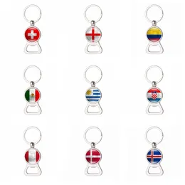 World Cup Party Favor Bottle Opener Keychain Football Key Chain Multi Function Gäster Favorit Metal Gifts Ovanliga