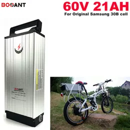 60V 20Ah E-Bike Lithium Ion Batteri för original Samsung 30B 18650 Cell 1500W Elektrisk cykel Lithium Batteri 60V Gratis frakt