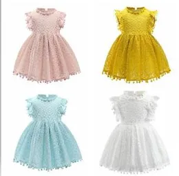 Girls Dresses Kids Designer Clothes Tassel Lace Princess Dresses Solid Hollow Dress Party Summer Dress Dance TUTU Casual Fashion Dress B6109