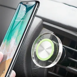 Car Phone Holder Dashboard Magnetic Phone Mount Air Outlet Transparent Universal Cellphone Stand With Retail Box Free Shipping