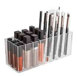 Uchwyt Gloss 24 Slots Lipstick Box Wyświetlacz Stojak Sundry Storage Box Cosmetic Makeup Organizer Desktop Przechowywanie Case