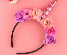 New Rainbow Unicorn Horn Hairband Kids Chiffon Unicorn Headband Glitter Hairband Easter Bonus for Party Gift Hair Accessories GA167