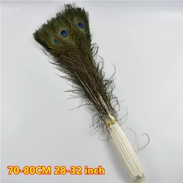 Wholesale 50pcs/lot Natural Peacock Feathers For Crafts 25-80cm natural  peacock feathers eyes for Wedding decoration plumes