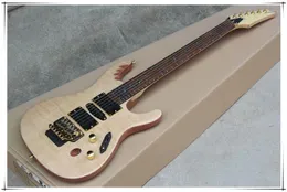 Original kropp 24 Frets Golden Hardware Elektrisk gitarr med Tremolo Bridge, HSH Pickups, kan anpassas