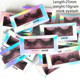 25mm handgjorda 3d faux mink hår falska ögonfransar tjock lång wispy fluffy kvinnas ögon makeup fransar grymhet-fri