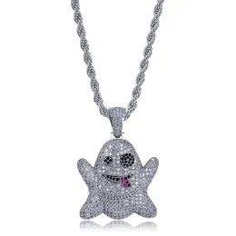 Fashion-Designer Hängsmycke Halsband Fashion Mens Hip Hop Halsband Smycken Iced Out Wacky Ghost Pendant Halsband