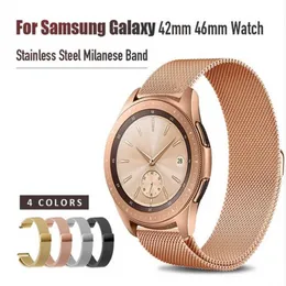 Для Samsung Galaxy 42 мм 46 мм Ремешок для Часов Loop Миланский Ремешок Из Нержавеющей Стали Quick Release Pins Передач S3 S2 22 мм 20 мм