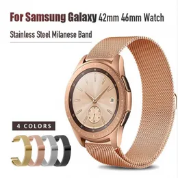 Para samsung galaxy 42mm 46mm faixa de relógio loop milanese cinta de aço inoxidável pinos de liberação rápida engrenagem s3 s2 22mm 20mm