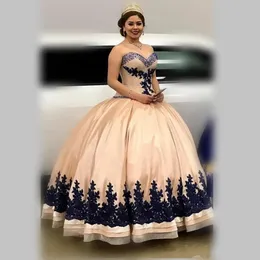 Chegada nova elegante vestido de baile quinceanera vestidos sweetheart lace apliques cetim pageant vestidos formal vestido doce 16 costume feito